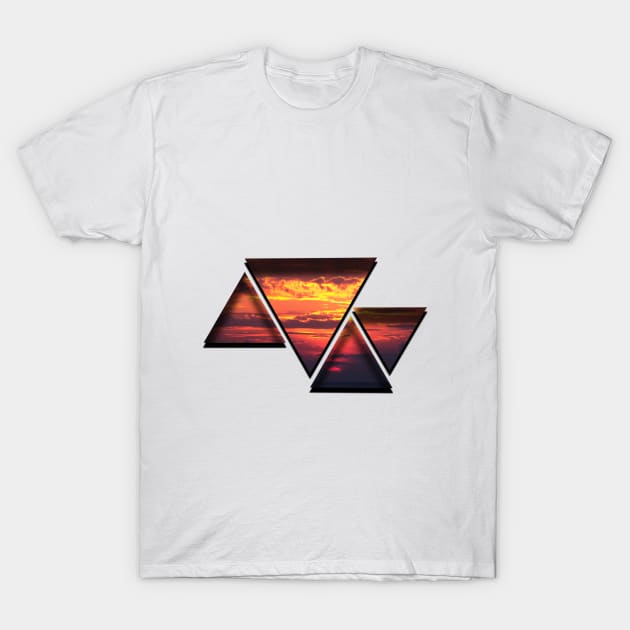 Cool Sunset Polygon Design T-Shirt by Tonyopp